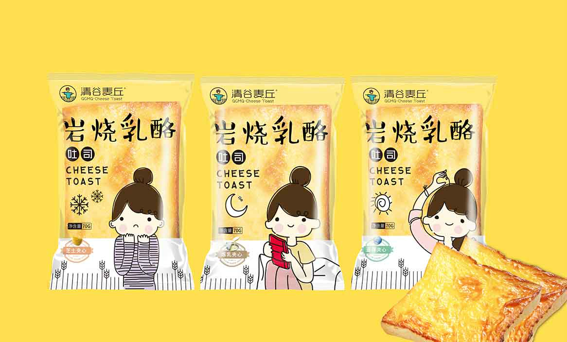 清谷麦丘岩烧乳酪包装设计